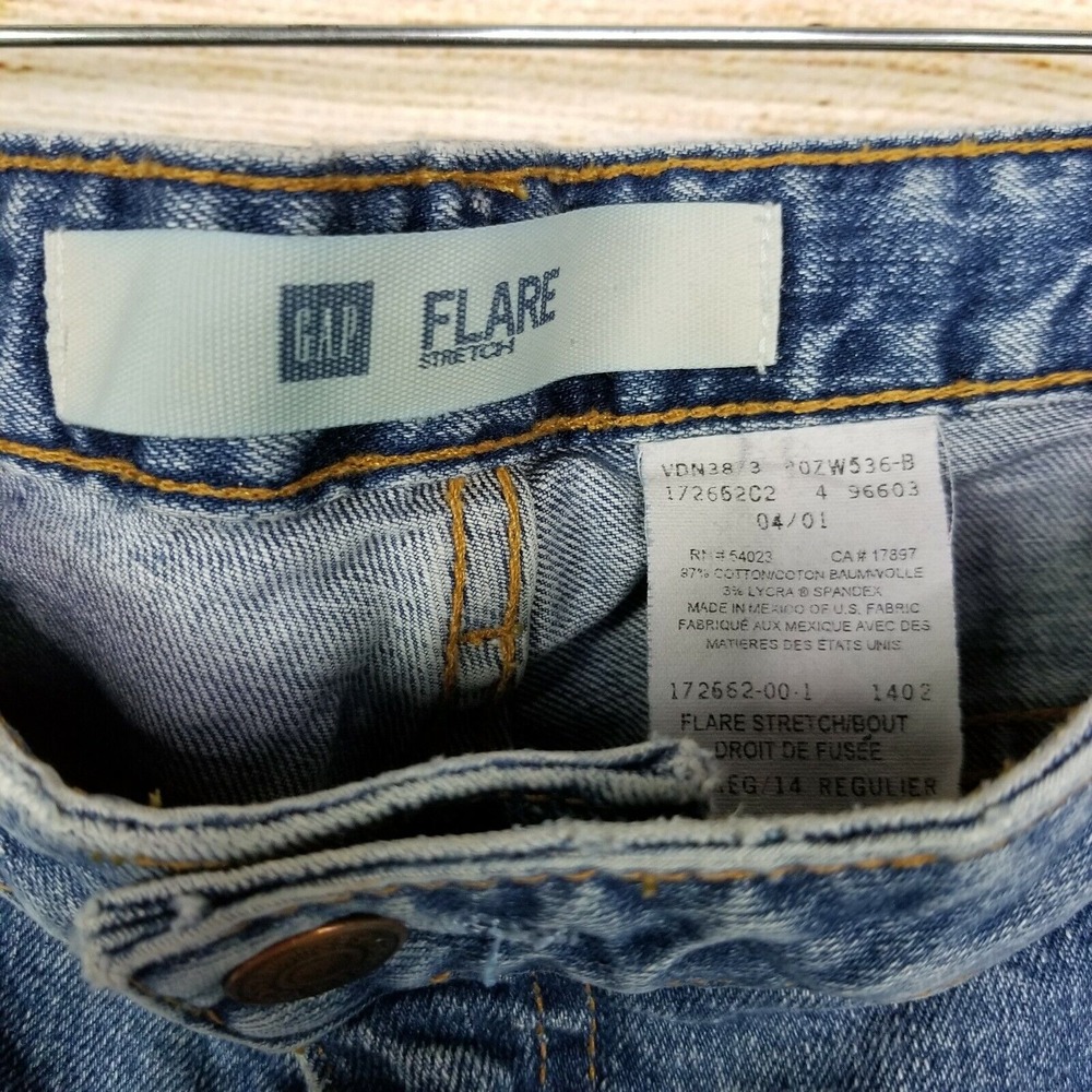 Gap Flare Stretch Jeans Womens 14 Regular Blue Cotton Blend Mid Rise Medium Wash - Picture 7 of 11
